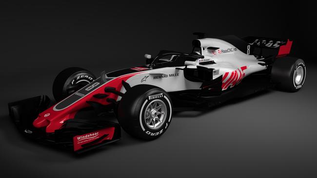 The new Haas Formula 1 car for 2018.