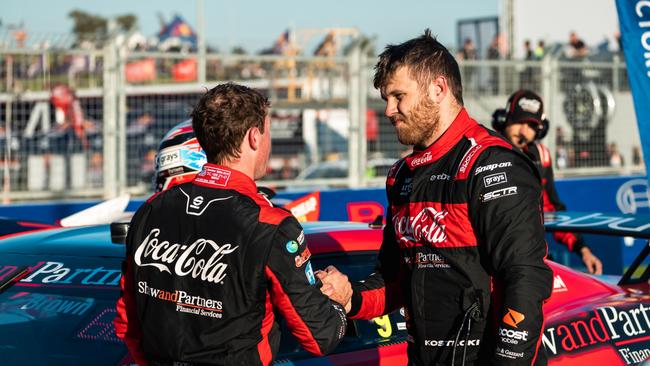 Will Brown and Brodie Kostecki of Coca-Cola Racing. Picture: Daniel Kalisz/Getty Images