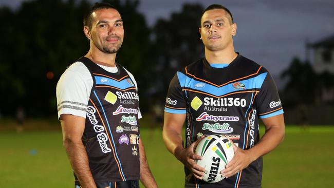 Yarrabah products and former Northern Pride players Hezron Murgha and Noel Underwood, pictured in 2013.