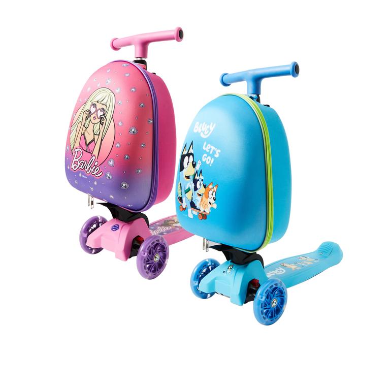 Kmart Licensed Suitcase Scooters Bluey and Barbie