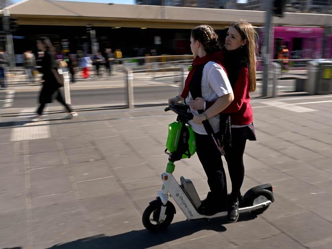 Commuters would be able to park their scooters outside the CBD and hop straight on a free tram under Mr Morgan’s suggestion.