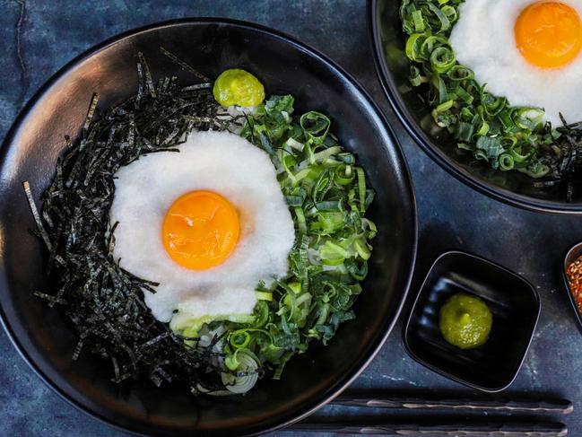 Tsukumi Mazesoba topped with a golden egg. Picture: Jenifer Jagielski