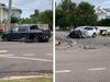Two vehicles crashed at the intersection of McDougall St and Goodwin St, Currajong on Friday afternoon. Pictures: Supplied.
