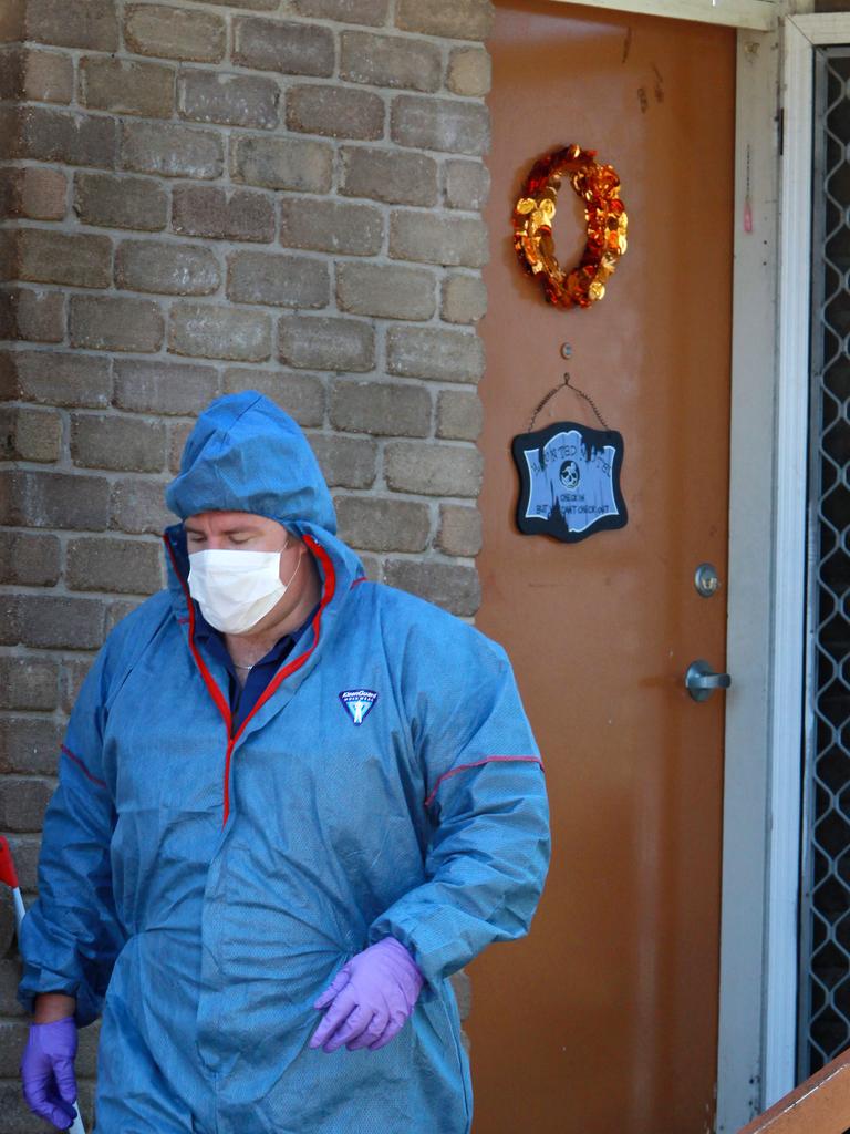 Tasmania Police at the scene of Neil Harwood’s Boxing Day murder.