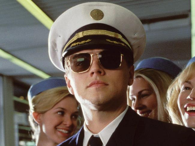 Actor Leonardo DiCaprio in scene from film 'Catch Me if you Can'. /Films/Titles/Catch/Me/If/You/Can