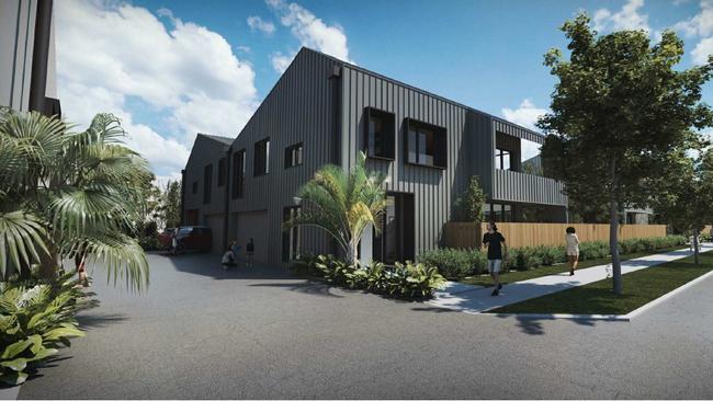 Stage four: 12 four-bedroom townhouses facing Potts Street. Photos: ThomsonAdsett architecture