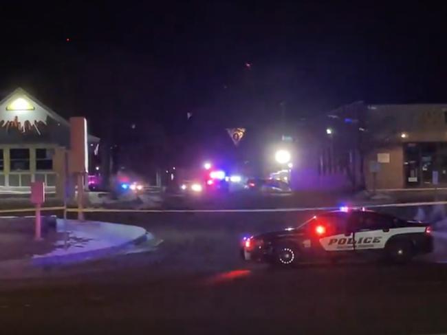 A photograph from social media showing the scene after a mass shooting at Club Q in Colorado Springs late Saturday. Picture: Twitter.