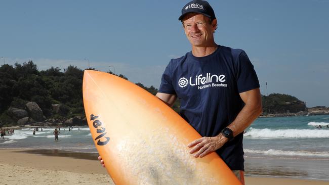 David Thomas is the CEO for Lifeline Northern Beaches. He is running a surf comp to raise funds and awareness of suicide prevention. Pictured at Freshwater.