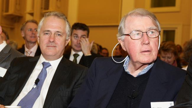 Malcolm Turnbull and former NSW Premier Neville Wran in 2010.