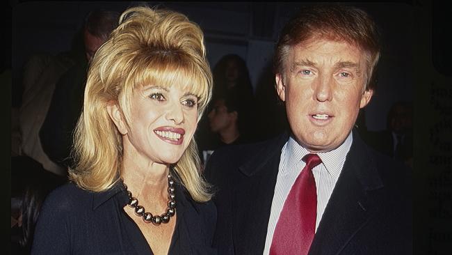 Trump with his first wife, Ivana, in 1990 and below with Marla Maples, who became his second wife. Picture: Rose Hartman/Getty Images