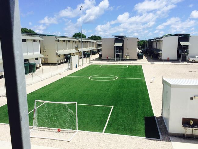 Sporting field.JPG The photos were taken in Regional Processing Centre One. There are three RPC facilities on Nauru. They are not called detention centres as asylum seekers are free to move around the island most daysThe hospital is for asylum seekers and is very well equipped and maintained to the highest level of hygiene and manned by qualified medical staff contracted by International Health & Medical Services (IHMS)The school is for the young children of asylum seekers, is air conditioned and as the photos show, is comparable to any classroom you'd find in AustraliaThe sport fields are for use by asylum seekers and with many of Middle Eastern origin, football (soccer) is obviously a big attraction.  Picture: © Republic of Nauru.