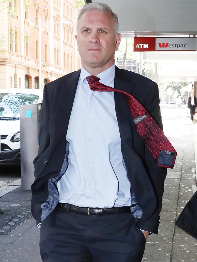 Wagga Wagga businessman Angus McLaren leaving the ICAC hearing on Thursday. Picture: Richard Dobson