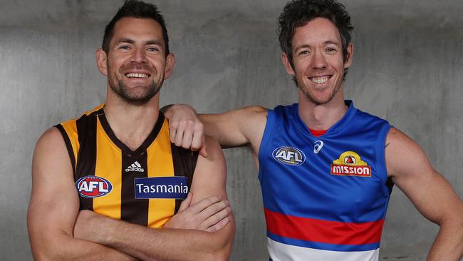 Luke Hodge will play his final AFL game tonight and Chris Cavanagh believes the Hawks will do it for him and beat the Bulldogs, meaning it will definitely also be Bob Murphy’s final match. Picture: Michael Klein