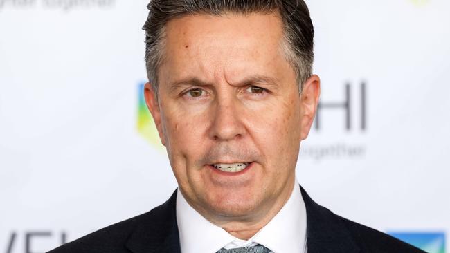 MELBOURNE, AUSTRALIA - NewsWire Photos 20 JULY 2022 : The Minister for Health, Mark Butler, addresses the media at the Walter & Eliza Hall Institute of Medical Research. Picture : NCA NewsWire / Ian Currie