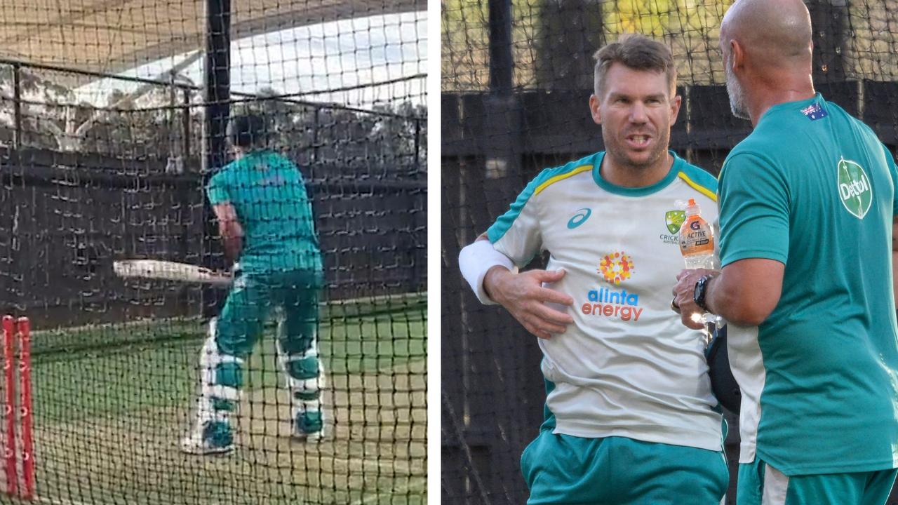 David Warner has a fitness test.