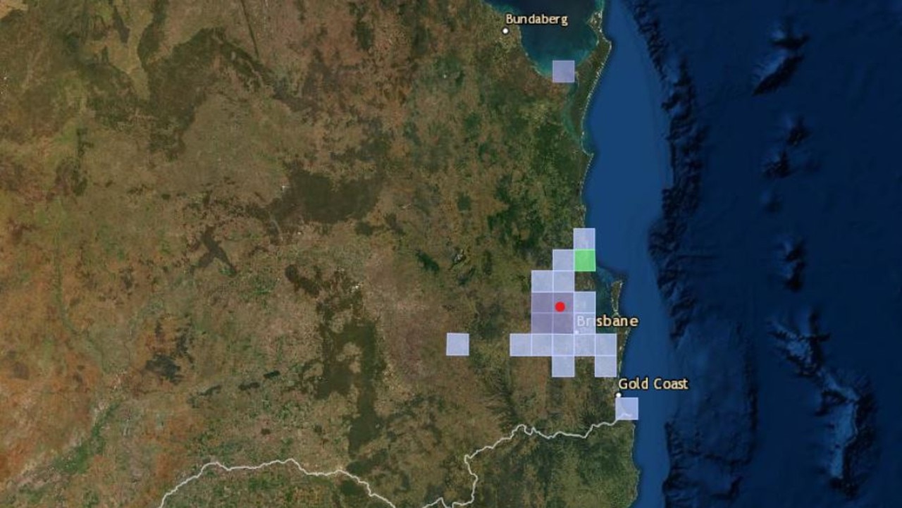 Residents across Queensland's southeast reported the shaking as "weak" to "moderate". Picture: Supplied/Geoscience Australia