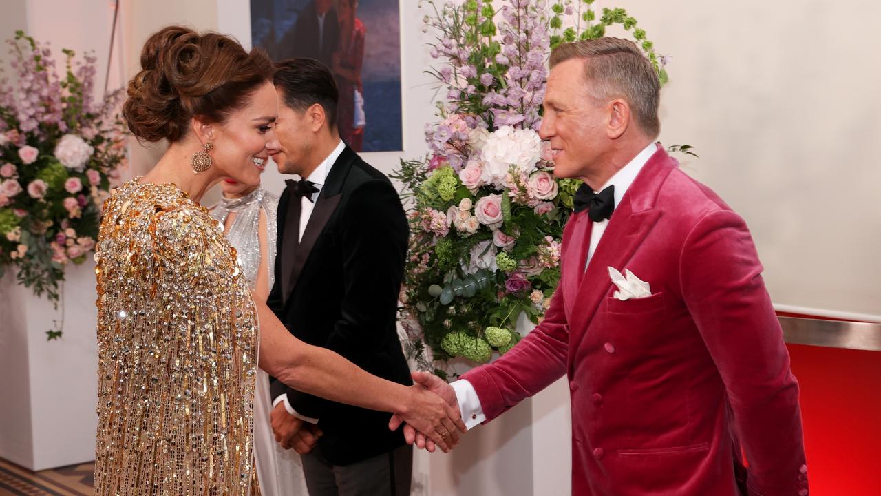 Kate greeted Bond star Daniel Craig on the glitzy red carpet. Picture: Chris Jackson - WPA Pool/Getty Images