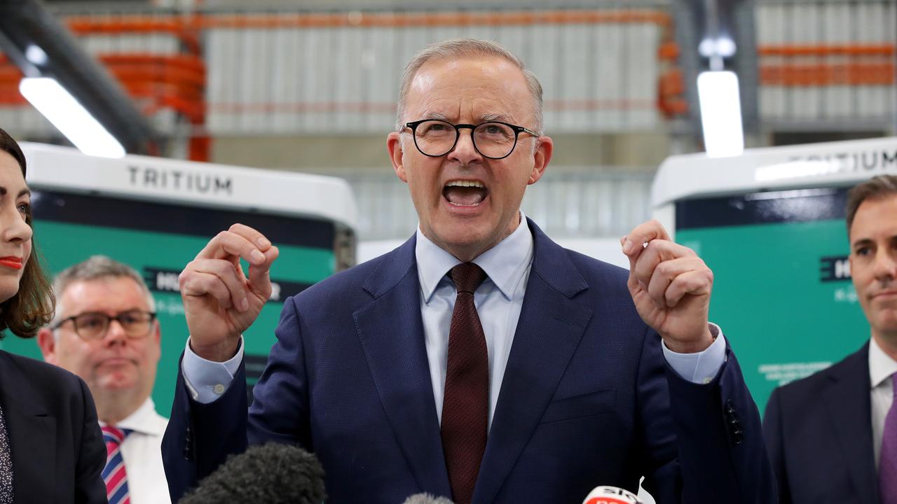 Labor leader Anthony Albanese came out swinging on Monday – and hasn’t stopped. Picture: Toby Zerna