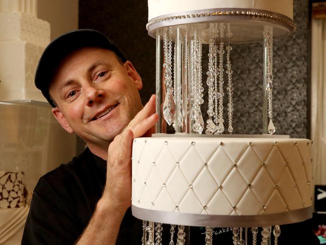 15/11/17 Heidelberg Cakes director James Schmidt at his Stepney with a wedding cake after the same sex marriage vote yes results today. photo Calum Robertson