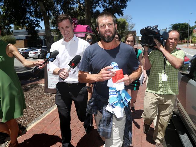 Ben Cousins leaves Armadale Magistrates Court on bail. Picture: Danella Bevis/The West Australian