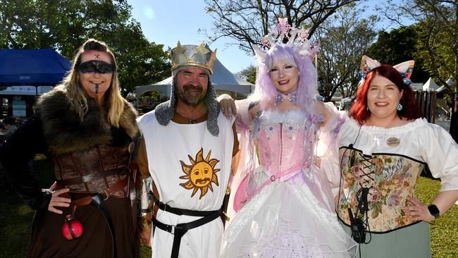 Townsville Medieval and Fantasy Festival 2024 at Cluden. Bev, Gramham, Tiffany and Kirra Hone. Picture: Evan Morgan