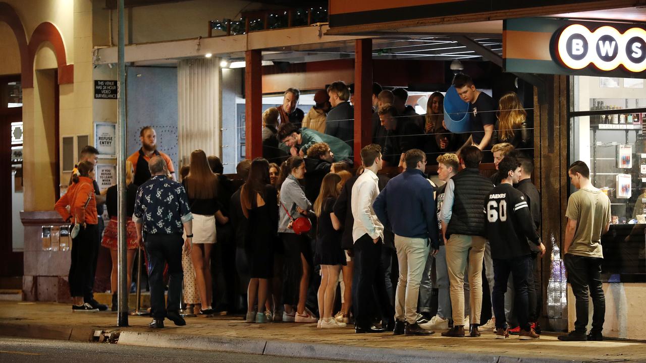 Crowds at the Royal Exchange Hotel, Toowong, after lockdown ended last year.