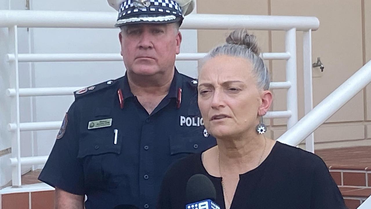 Police Minister Kate Worden and NT Police assistant commissioner Michael Murphy.