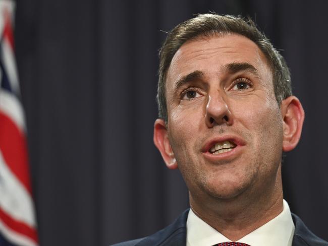 CANBERRA, AUSTRALIA, NewsWire Photos. DECEMBER 5, 2023: Treasurer Jim Chalmers holds a press conference on interest rates at Parliament House in Canberra. Picture: NCA NewsWire / Martin Ollman