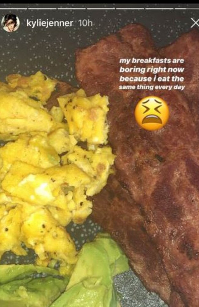Kylie Jenner reveals her morning diet on Instagram.
