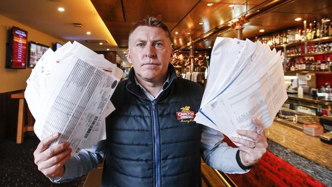 AHA Victoria president and Ballarat's Red Lion Hotel publican David Canny is sinking in debt with bills piling up. Picture: David Caird