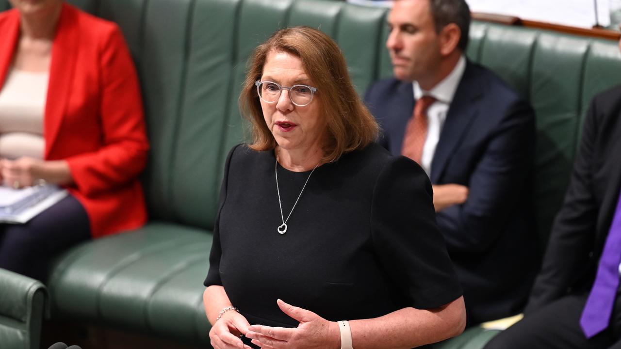 Minister for Infrastructure, Transport and Regional Development of Australia Catherine King has accused the coalition of playing “cheap politics” over its dig at the delay to Beef Corridor Roads upgrades. Picture: NCA NewsWire / Martin Ollman