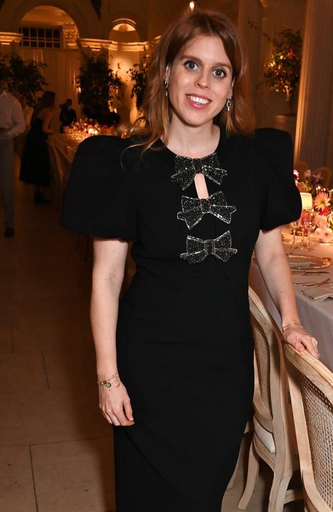 She previously wore this black number from Vallance’s collection with Nicky Hilton while she was expecting her second child with husband Edoardo Mapelli Mozzi. Picture: Getty