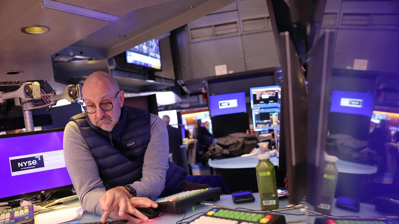 A trader on the floor of the New York Stock Exchange. Picture: Michael M. Santiago/AFP