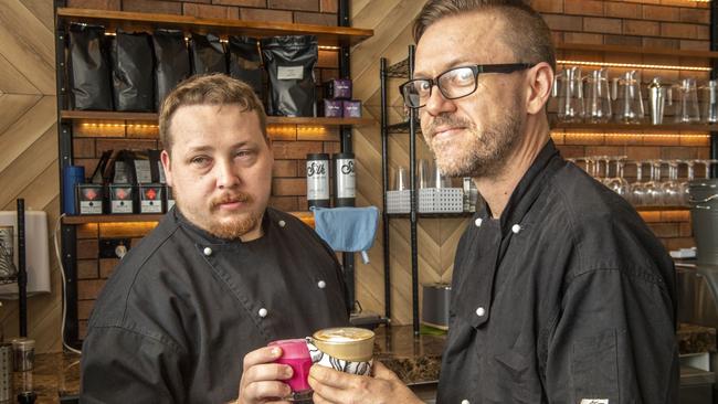 Jordan Orchard – sous chef (left) and Casey Miners – head chef at Kokonut Bar and Cafe. Wednesday, December 8, 2021. Picture: Nev Madsen.