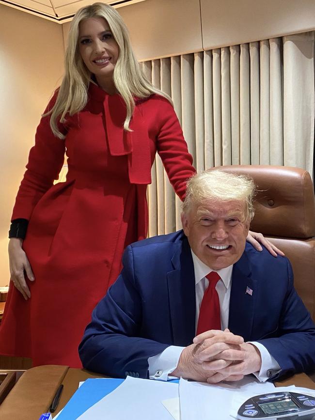 Trump and his golden child pictured before election day. “We were sort of bred to be competitive,” Ivanka once said. “Dad encourages it.” Picture: Ivanka Trump/Twitter