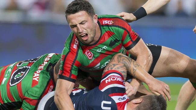 Sam Burgess and the Bunnies physically dominated the Roosters in the second half on Thursday night