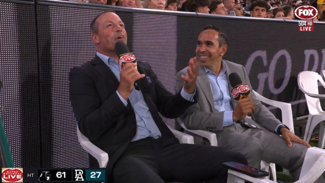 The footy great took it all in good spirits. Photo: Fox Sports