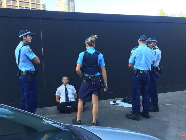 A student from Arthur Phillip High School was arrested in Parramatta yesterday.