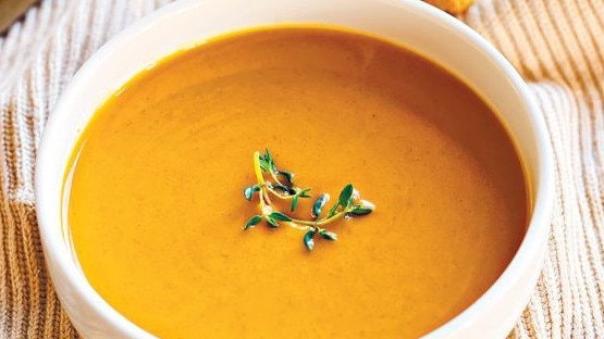 Slow cooker pumpkin soup.