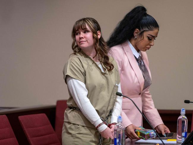 Hannah Gutierrez-Reed, who worked on the movie Rust, cries during her sentencing hearing in April. Picture: AFP