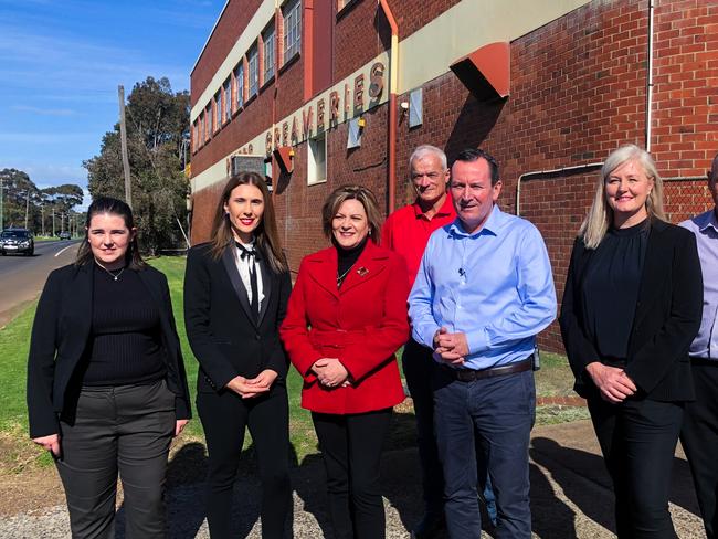 WA Premier Mark McGowan with Brownes Dairy staff last year.