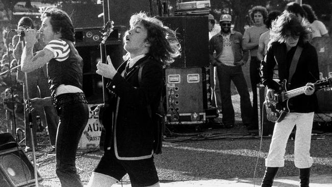 Angus Young’ schoolboy get-up provoked outrage in the 70s. Seriously. Picture: Michael Ochs Archives/Getty Images