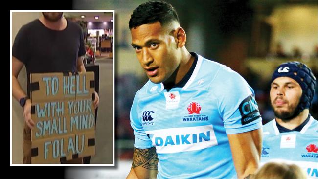 Israel Folau was welcomed to New Zealand with this sign.