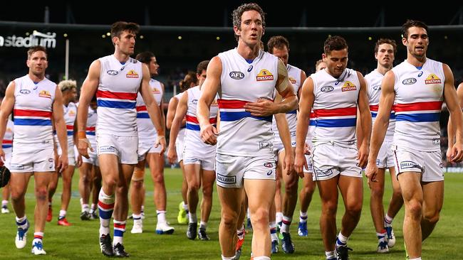 The Bulldogs suffered their first loss of the season against the Dockers. Picture: Getty