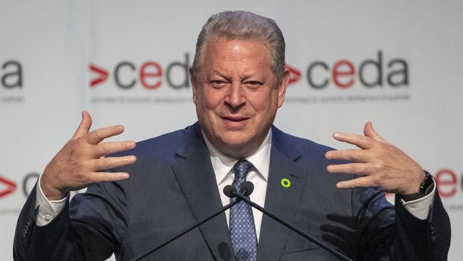 Al Gore speaking at a lunch in Brisbane last year. Picture: Glenn Hunt