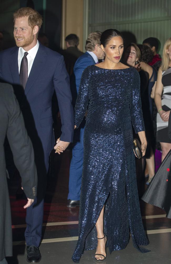 Harry and Meghan at the Royal Albert Hall in January 2019. The Sussexes revealed Meghan had an emotional breakdown and suicidal thoughts prior to this event. Picture: Paul Grover – WPA Pool/Getty Images