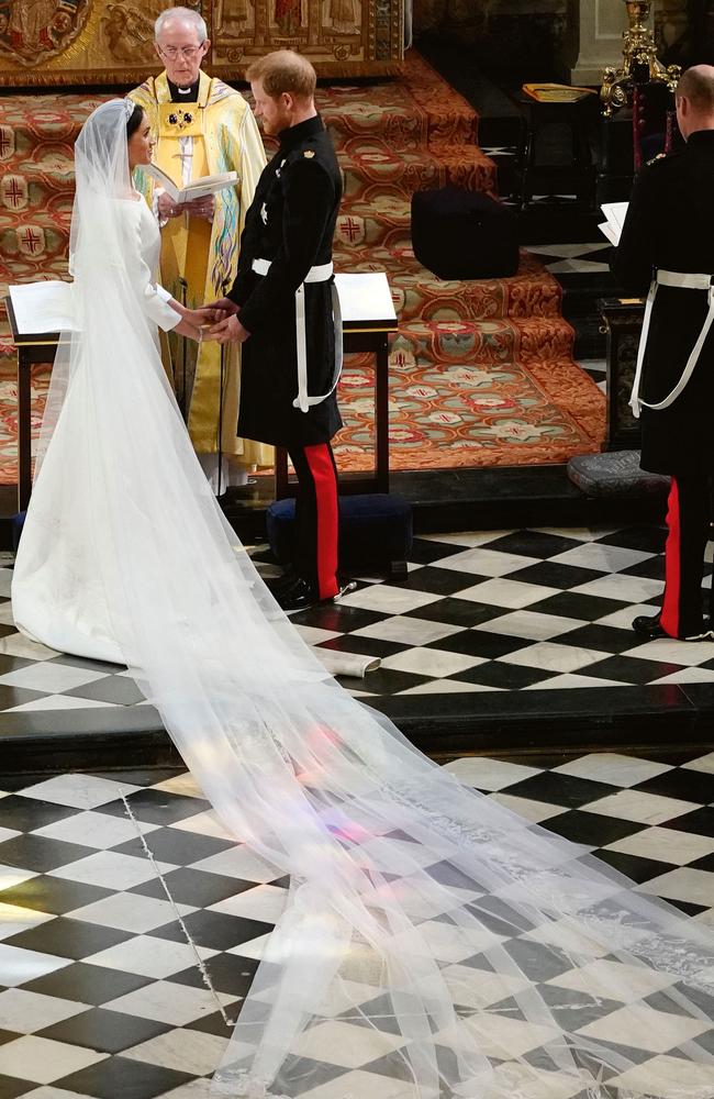 Meghan’s veil featured all 53 Commonwealth countries. Photo: AustralScope