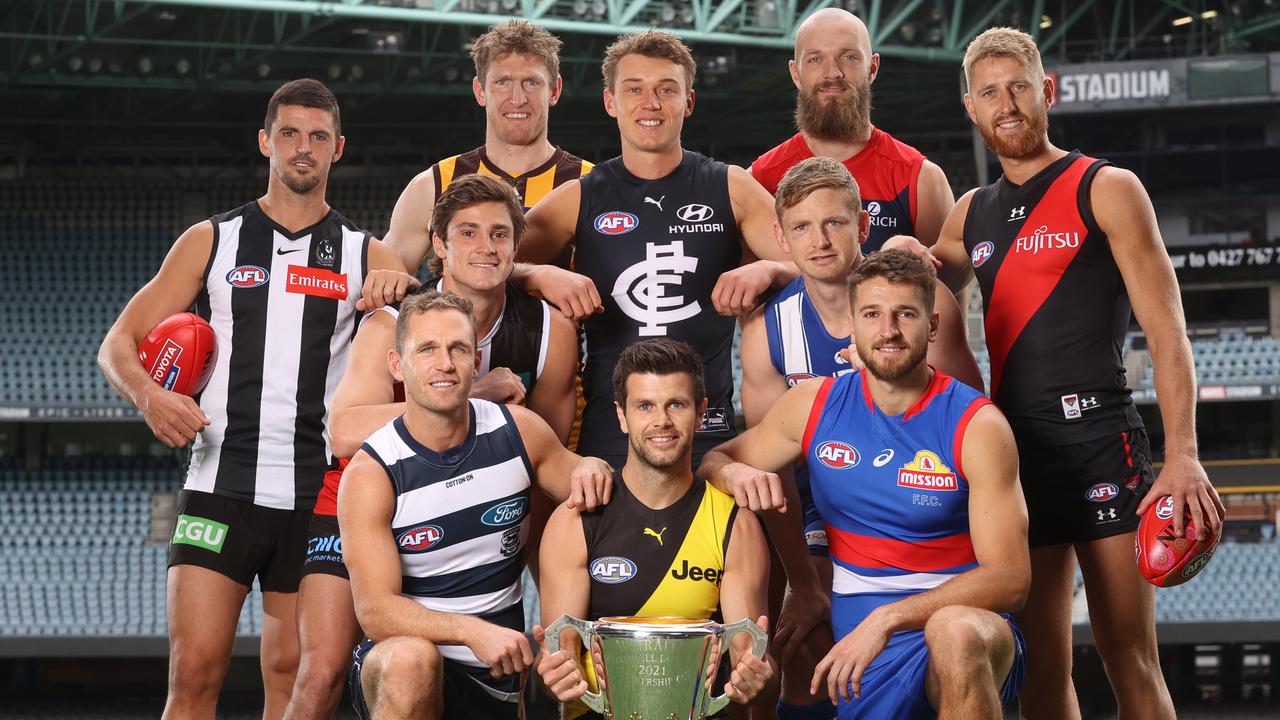 AFL Captains Day at Marvel Stadium, Melbourne. 10/03/2021. Melbourne based captains gather at Marvel Stadium today ahead of next Thursdays season opener. . Pic: Michael Klein