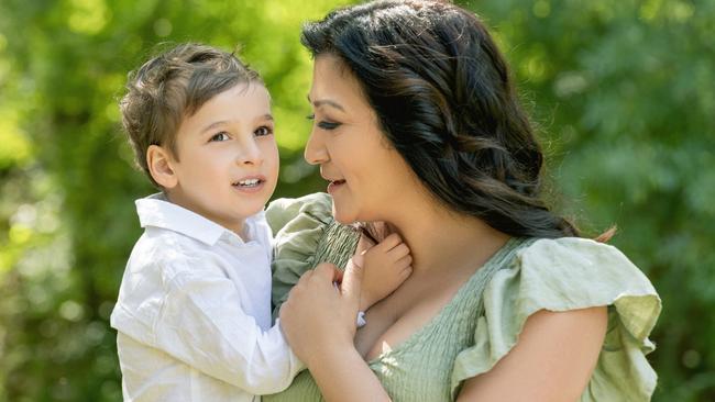 Leifling now 4 has recovered from the accident pictured with his mum Melina. Credit Talking Portraits - must credit