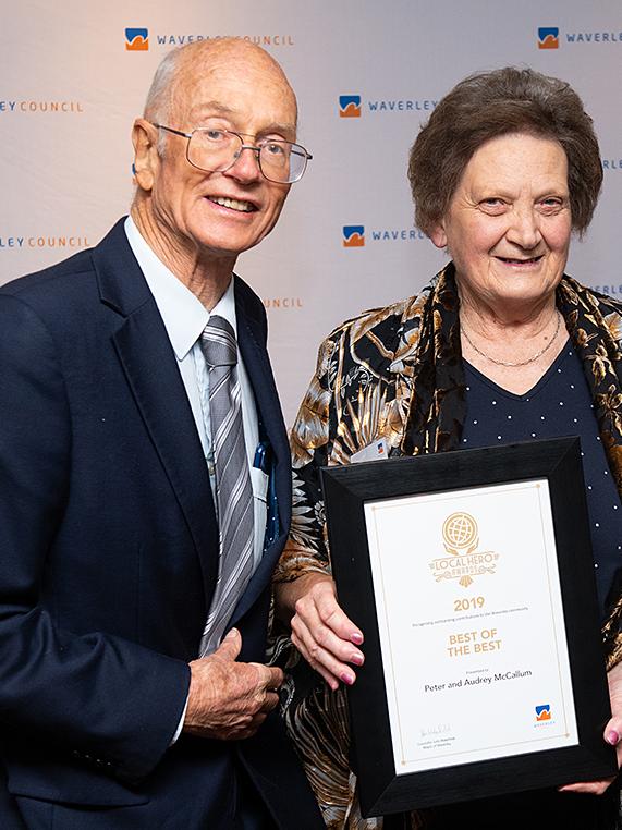 Peter McCallum (left) with wife Audrey. Mr McCallum is being remembered as tireless community volunteer in the wake of his death. Picture: Supplied.